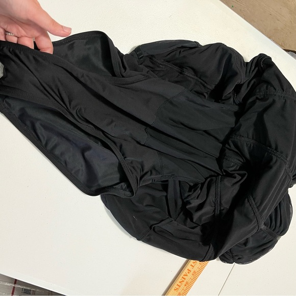 Spanx Ruched Swim Dress One Piece Swimsuit Black Size 12 K - Picture 6 of 8